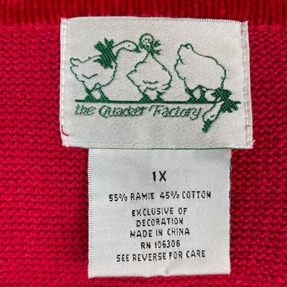 Quacker Factory American Flag V-Neck Sweater Size 1X - Picture 8 of 8